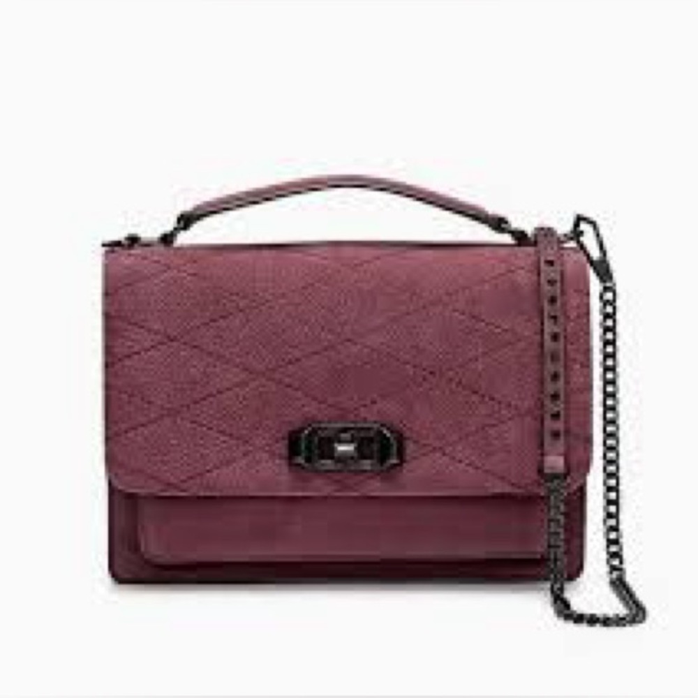 Rebecca Minkoff Quilted Crossbody Bag - Burgundy